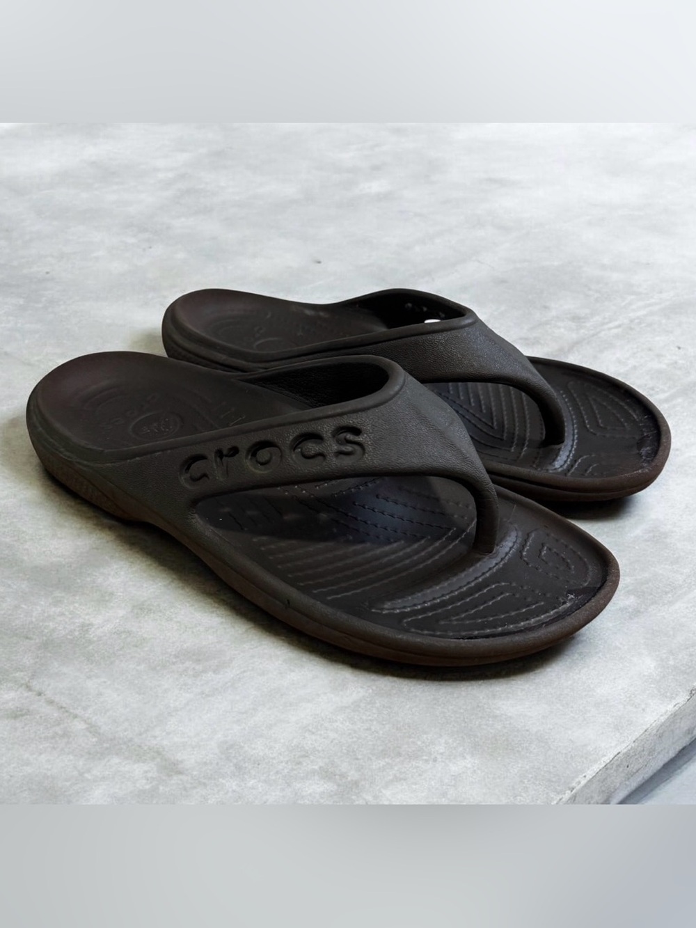 Crocs Baya Black Flip Flop Slip-On Thong Sandals Mens 5 Women 7